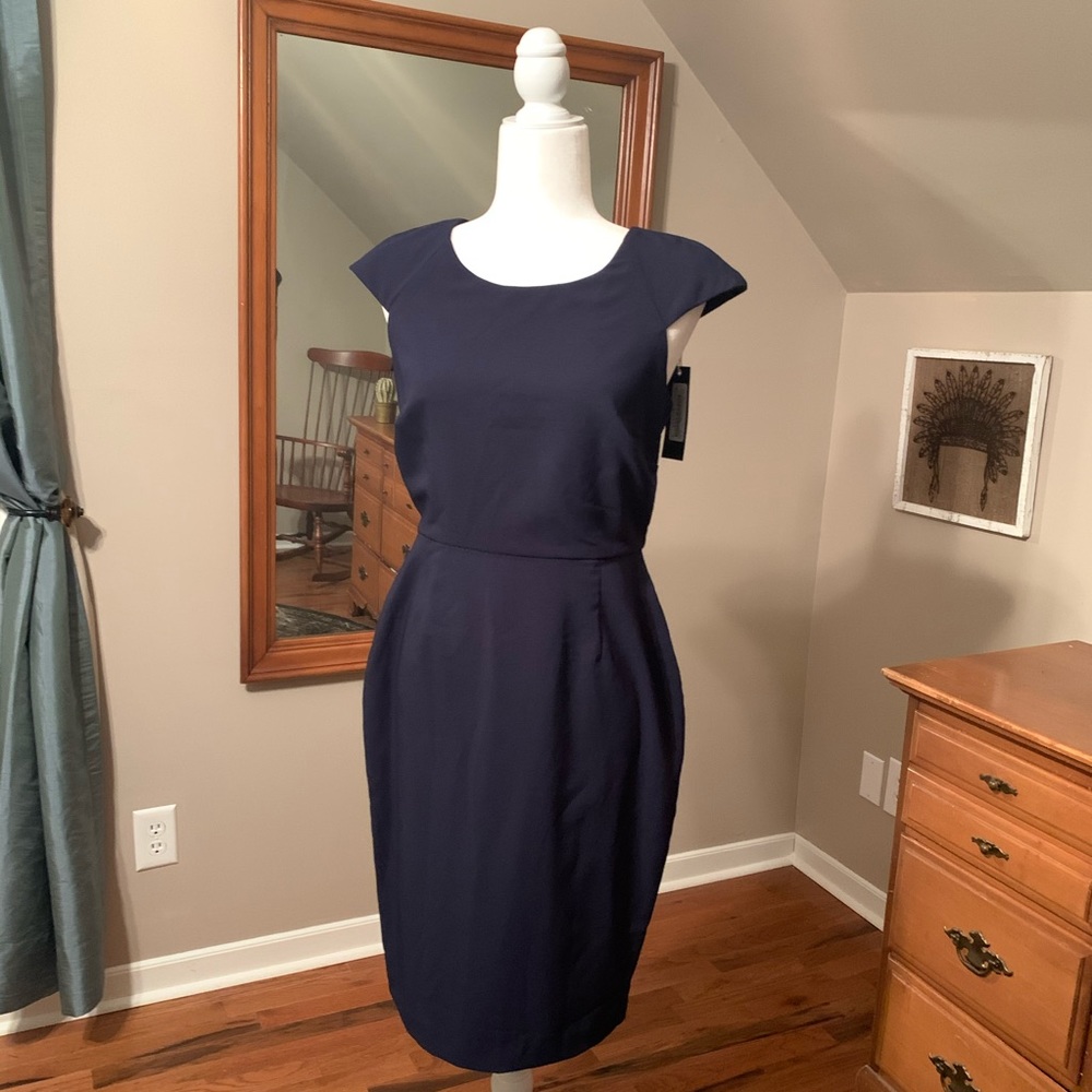 NWT Society New York Navy Cap Sleeve Dress